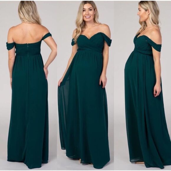 Maniju Off The Shoulder Chiffon Drrss Size L - Picture 1 of 11